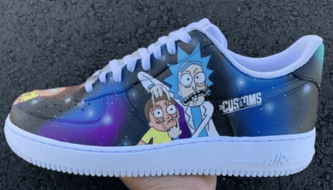 Custom giày Nike AF1 rick and morty galaxy.png