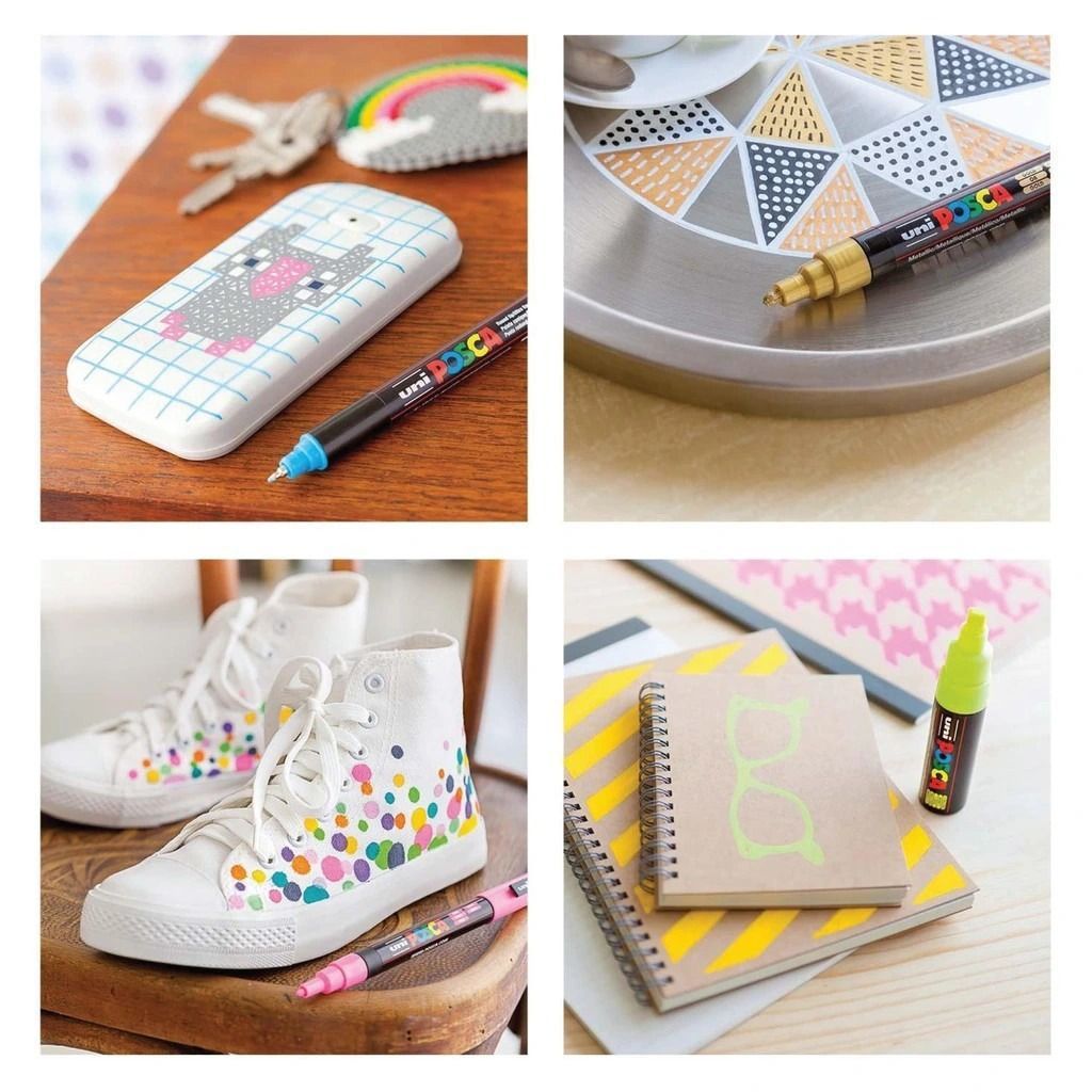 Dùng bút vẽ đa chất liệu Uni Posca của Uniball (Nhật bản) làm màu custom giày